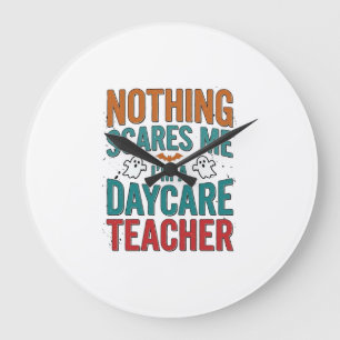 Daycare Teacher Halloween Ghost Vintage Shirt Desi Large Clock