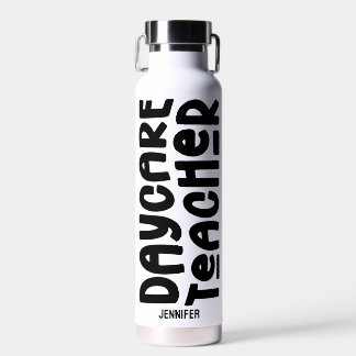Daycare Teacher Minimalist Typography Water Bottle