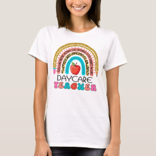 Daycare Teacher Pencil Rainbow Gift T-Shirt