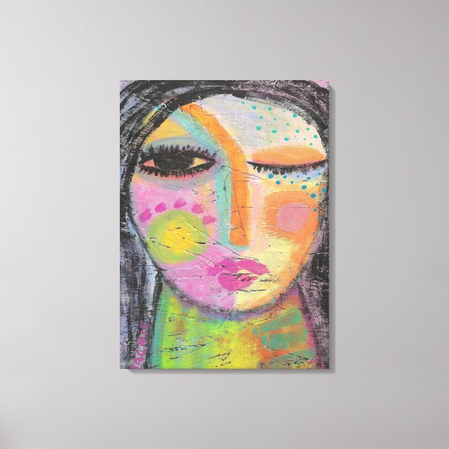 Daydream Abstract Acrylic Painting on OSB Board Canvas Print (Front)