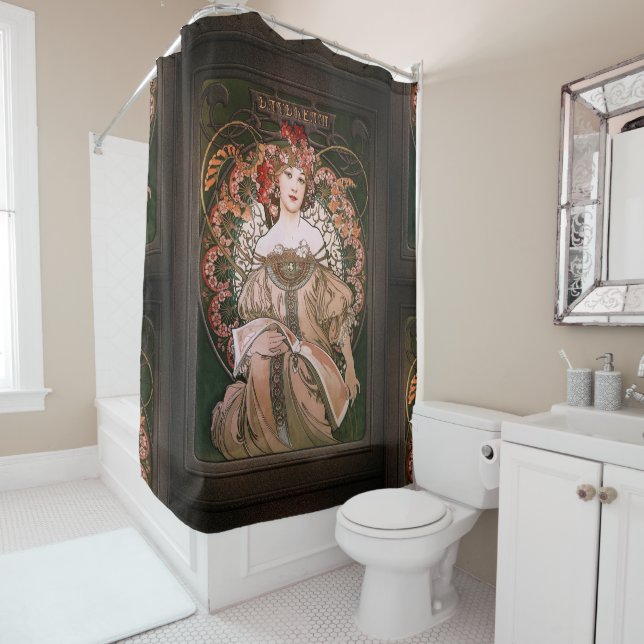 Daydream c1896 by Alphonse Mucha Shower Curtain (In Situ)