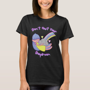 Daydream Girl Hugging Smiling Cloud Rainbow T-Shirt