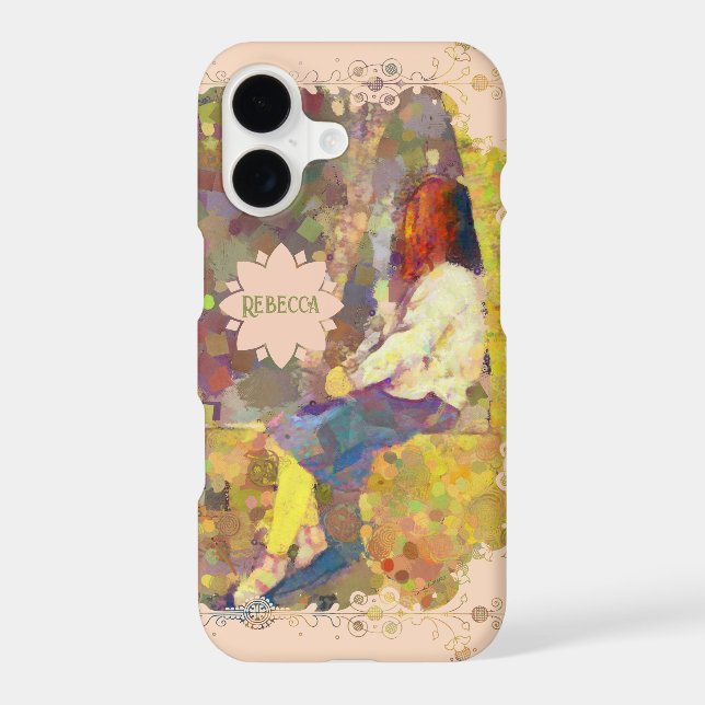 Daydream Girl on Wall Abstract Colourful Geometry (Back)