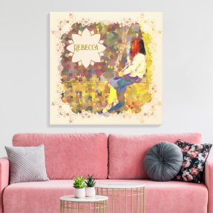 Daydream Girl on Wall Abstract Colourful Geometry Canvas Print
