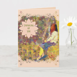 Daydream Girl on Wall Abstract Colourful Geometry Card