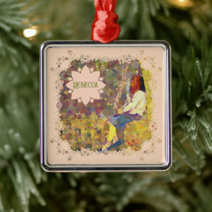 Daydream Girl on Wall Abstract Colourful Geometry Metal Tree Decoration