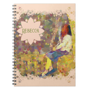 Daydream Girl on Wall Abstract Colourful Geometry Notebook