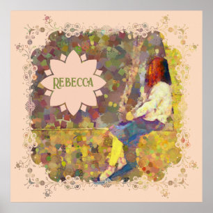 Daydream Girl on Wall Abstract Colourful Geometry Poster