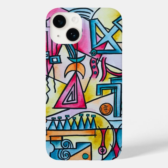 Daydream-Whimsical Modern Bauhaus Geometric Art Case-Mate iPhone Case (Back)