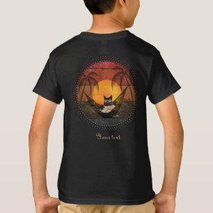 Daydreaming Cool Cat's Tropical Escape Boy's T-Shirt
