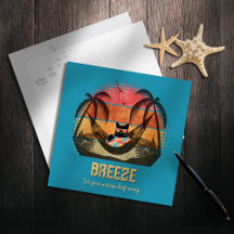 Daydreaming Cool Cat's Tropical Escape