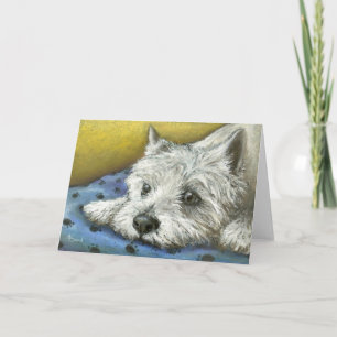 Daydreaming westie card