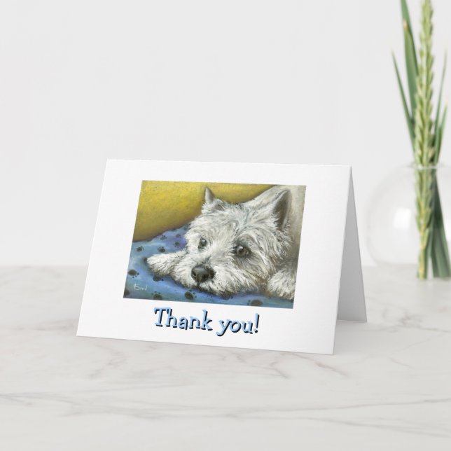 Daydreaming Westie Thank You Card (Front)