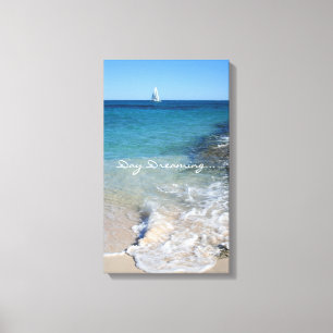 Daydreaming - White Sailing Boat - Canvas Print