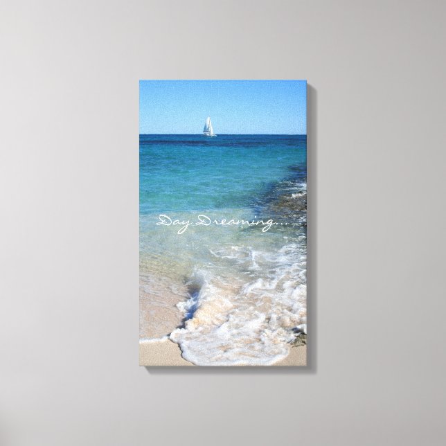 Daydreaming - White Sailing Boat - Canvas Print (Front)