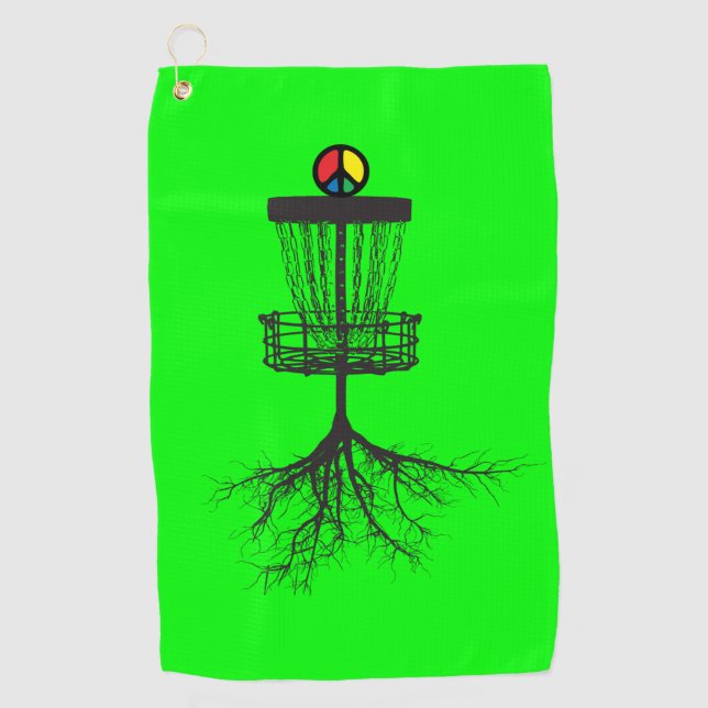 Dayglo  Green Peace Basket Golf Towel (Front)
