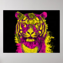 Dayglo tiger art style