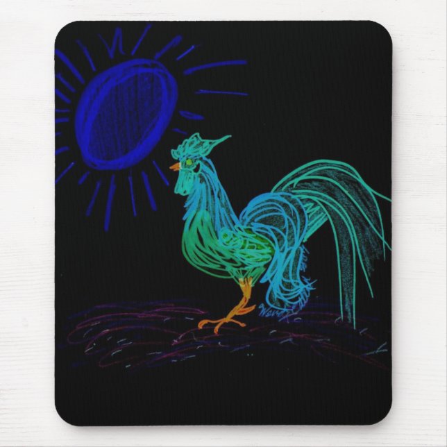 Dayglow Country Rooster Mouse Mat (Front)