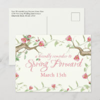 Daylight Savings Time Reminder Postcard