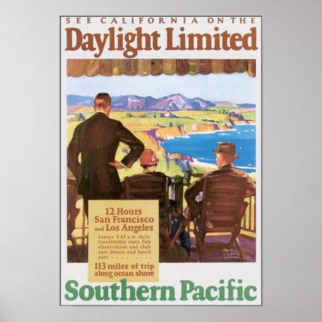 Daylight Unlimited Southern Pacific Travel Poster (Front)