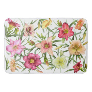 Daylilies All Over Bath Mat