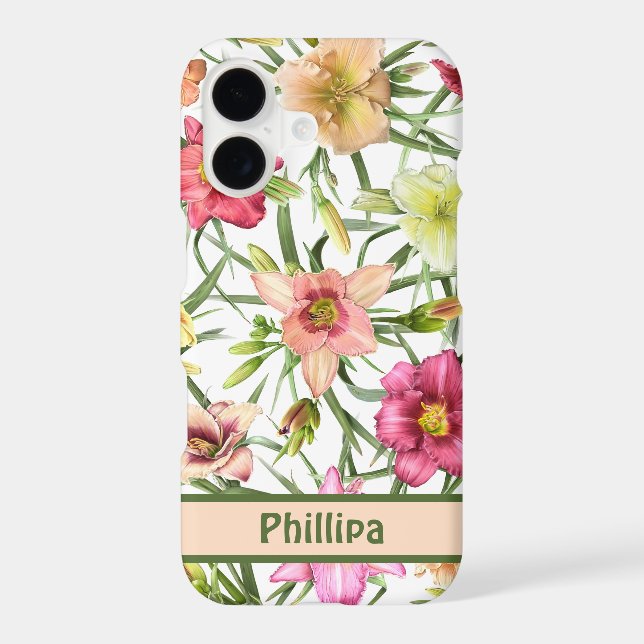 Daylilies All Over Botanical Pattern Personalised (Back)