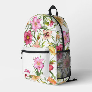 Daylilies Floral Design Botanical Art  Printed Backpack