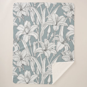 Daylilies Sherpa Blanket