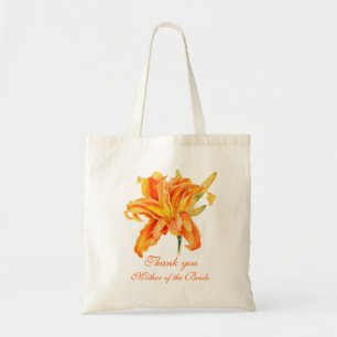 Daylily art wedding Mother of the Bride name bag