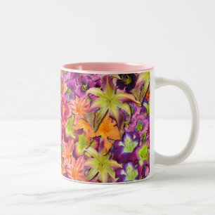 Daylily Blooms Two-Tone Coffee Mug