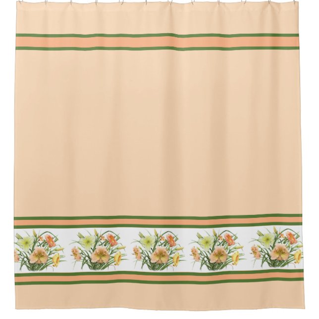 Daylily Bouquet Peach Colour Shower Curtain (Front)