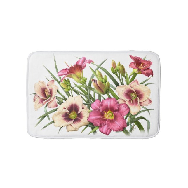 Daylily Bouquet Rubies Bath Mat (Front)