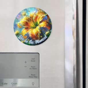 Daylily Daylilies Flower Yellow Teal Personalised Magnet
