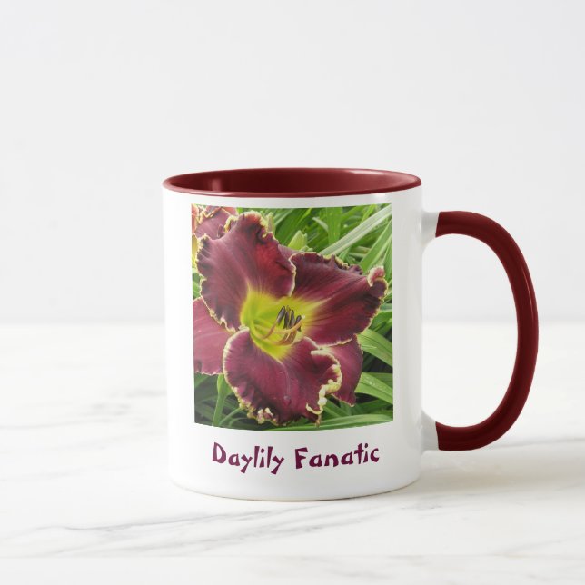 Daylily Fanatic with Purple Flower Mug (Right)