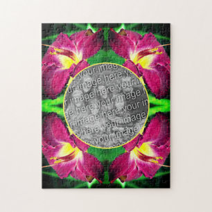 Daylily Flower Frame Create Your Own Photo Jigsaw Puzzle