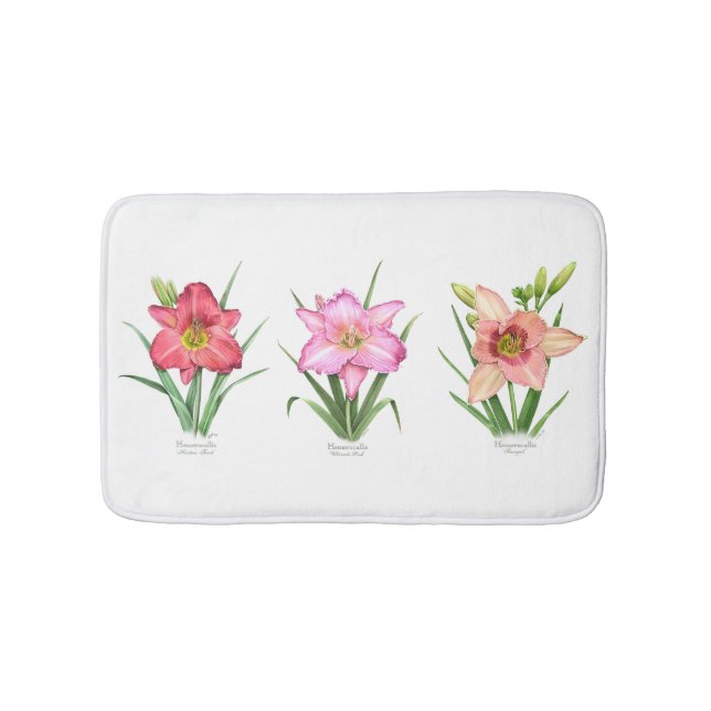 Daylily Garden Bath Mat (Front)