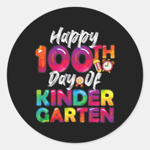 Days All Student Teacher Happy 100th Day Of Kinder Classic Round Sticker