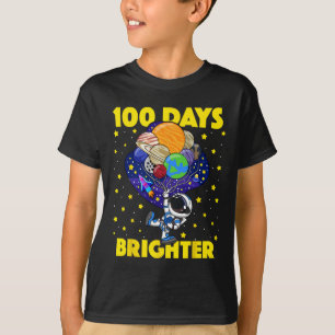 Days Brighter 100th Day Of School Astronaut Space T-Shirt