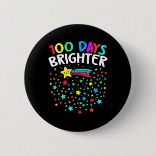 Days Brighter Happy 100 Days Of School Teachers Ki 6 Cm Round Badge