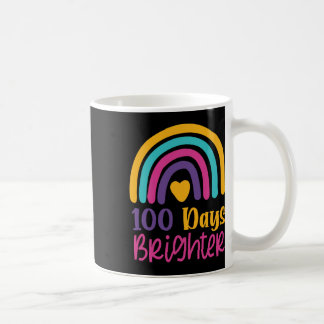 Days Brighter Teacher Girls 100 Days Of School Rai Coffee Mug