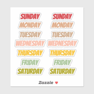 Days Colour Font style Stickers