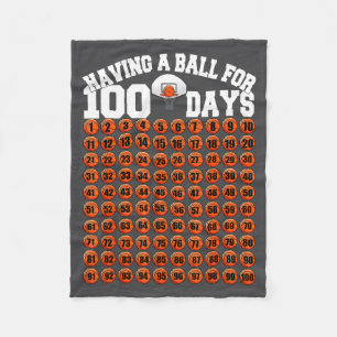 Days Day School Basketball School 100 100th Laugh Fleece Blanket