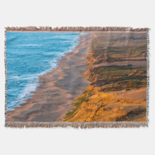 Days Last Light Strikes The Sandy Shore Of Point Throw Blanket
