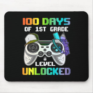 Days Of 1st Grade Level Unlocked Gamer Video Games Mouse Mat