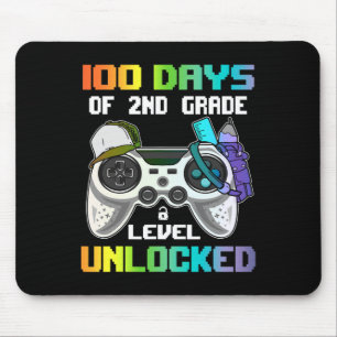 Days Of 2nd Grade Level Unlocked Gamer Video Games Mouse Mat