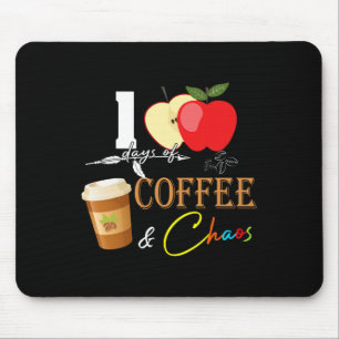 Days Of Coffee And Chaos Fun 100th Day School Teac Mouse Mat