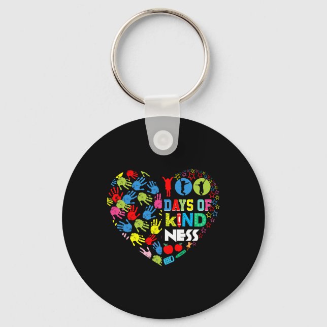 Days Of Kind Ness Fun 100 Days Of School Outfit Fo Key Ring (Front)