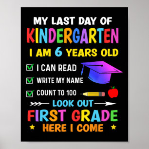 Days Of Kindergarten Graduation 2024 Graduate Boys Poster