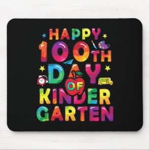 Days Of Kindergarten Kids Cute Happy 100th Day Of Mouse Mat