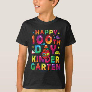 Days Of Kindergarten Kids Cute Happy 100th Day Of T-Shirt